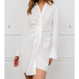 NWT J.ING Dina White Shirt Dress XS